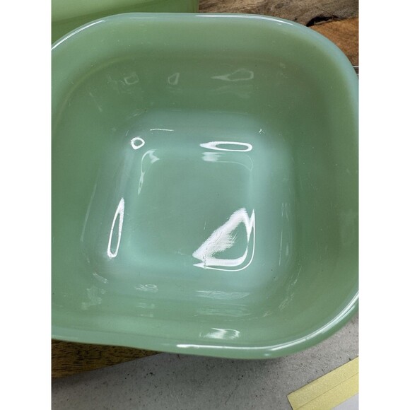 3-Piece Set of Fire King Oven Ware Jadeite Refrigerator Dishes - Picture 6 of 13